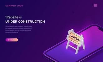 sitio web debajo construcción, mantenimiento trabajo error vector