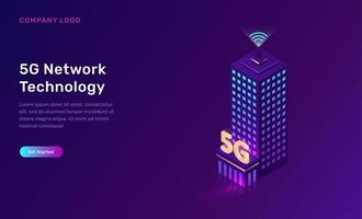 5G network technology, isometric concept vector