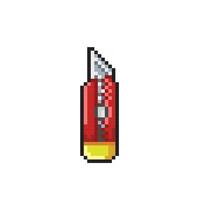 cutter knife in pixel art style vector