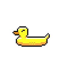 duck balloon in pixel art style vector