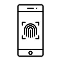 Mobile Fingerprint Lock vector icon