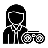 Game Designer Female vector icon