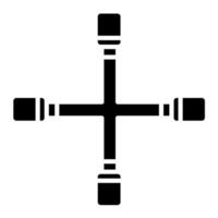 icono de vector de llave cruzada