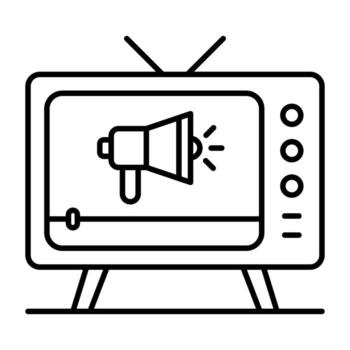 televisión comercial vector icono