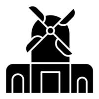 Kinderdijk Windmills vector icon