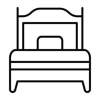 soltero cama habitación vector icono