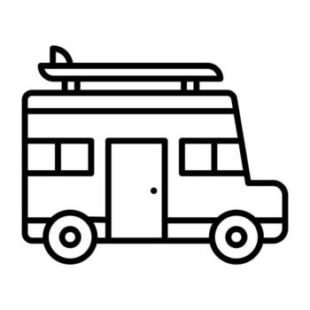 Surf Van vector icon