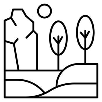 Hills Landscape vector icon