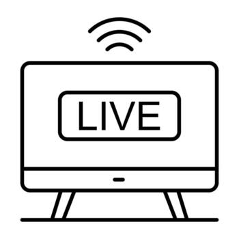 icono de vector de transmisión en vivo