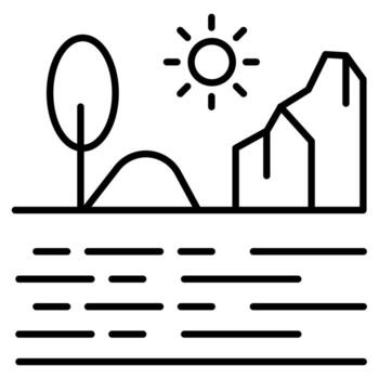 River Landscape vector icon
