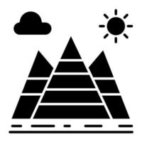 pirámide paisaje vector icono