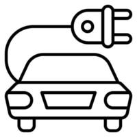 icono de vector de coche eléctrico