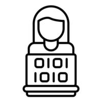 Coder Woman vector icon