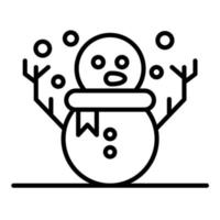 icono de vector de muñeco de nieve