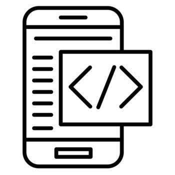 Mobile Coding vector icon