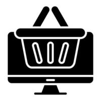 Online Shopping Basket vector icon