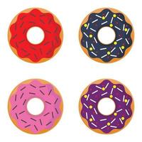 set of colorful donut icons, modern flat design on white background. vector illustration