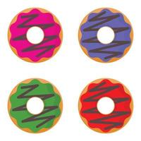 set of colorful donut icons, modern flat design on white background. vector illustration