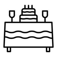 cumpleaños mesa vector icono