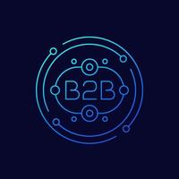 B2B line icon, Business to business concept vector