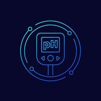 ph meter for soil icon, linear design vector