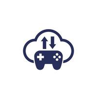 game server icon with gamepad and cloud vector