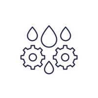 oil drops and gear line icon on white vector