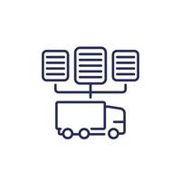 transport documents, CMR line icon on white vector
