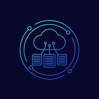 documents in a cloud line vector icon