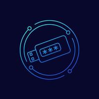 crypto wallet icon, linear design vector