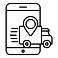 Mobile Shipment Tracking vector icon