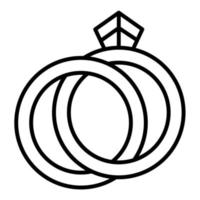 icono de vector de anillos de boda