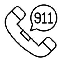 llamada 911 vector icono