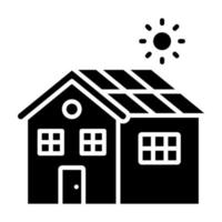 solar casa vector icono