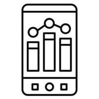 Mobile Bar Graph vector icon