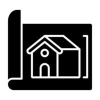 solar casa plan vector icono