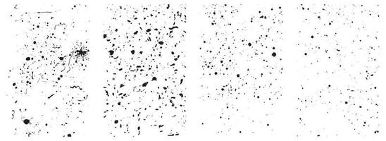 Set of Grunge Distressed Textures with Splatters and Scratches. EPS 10. vector