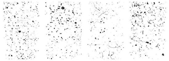 Set of Grunge Distressed Textures with Splatters and Scratches. EPS 10. vector
