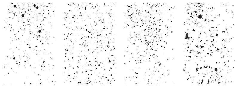 Set of Grunge Distressed Textures with Splatters and Scratches. EPS 10.