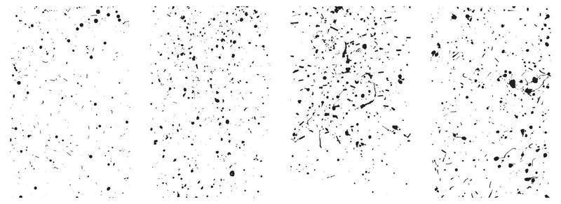 Set of Grunge Distressed Textures with Splatters and Scratches. EPS 10.