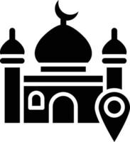 ilustración de diseño de icono de vector de ubicación de mezquita