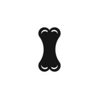 silhouette of bone vector logo icon.