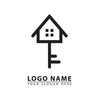 home and key vector logo icon.