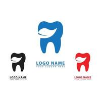 dental health and leaf vector logo icon.