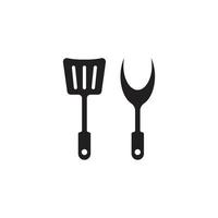 silhouette of cooking spoon vector logo icon.