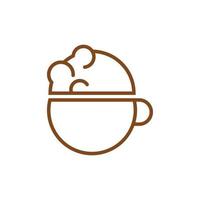 coffee cup line shape vector logo icon.