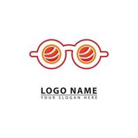 sushi and glasses combination vector logo icon.