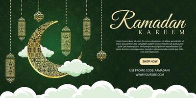 Vector Ramadan Kareem traditional Islamic festival religious web banner.