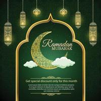 Ramadán kareem rebaja correo, islámico ornamento linterna antecedentes . vector