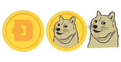 Doge coin dog vector image illustrations